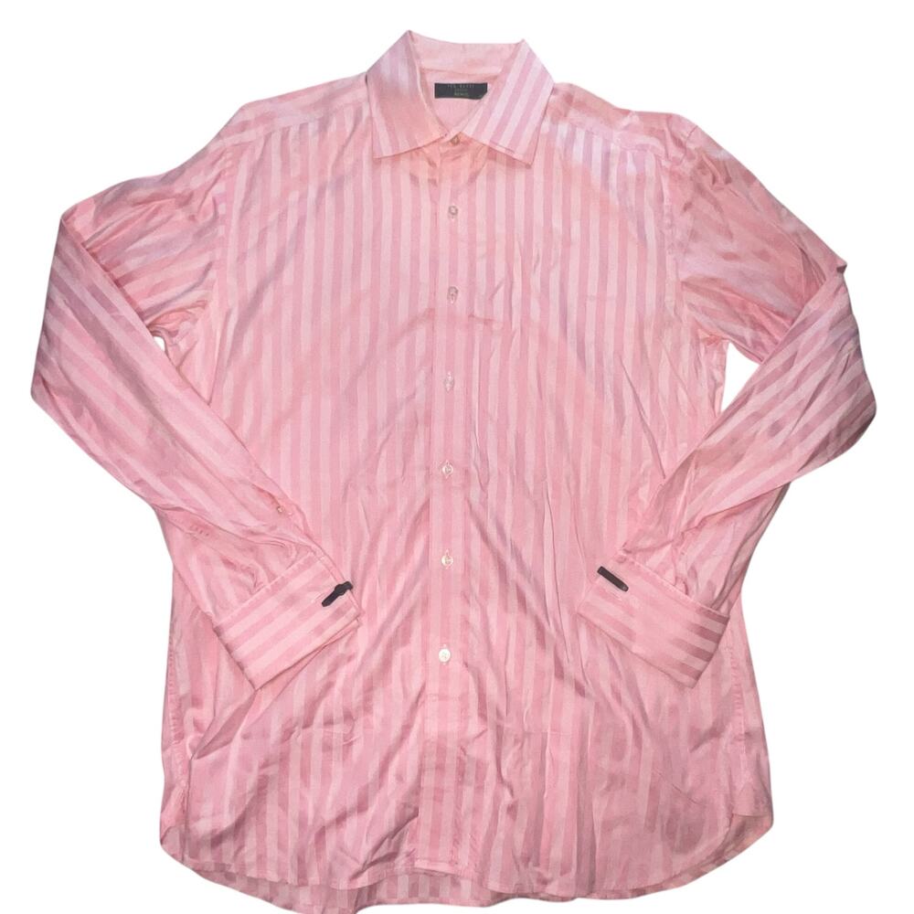 TED BAKER LONDON Archive Dress Shirt 16.5 Pink striped Button Up
